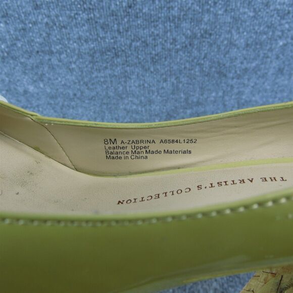 Franco Sarto Zabrina Women Platform Heel Shoes Beige Patent Leather Size 8 Med - Picture 7 of 10